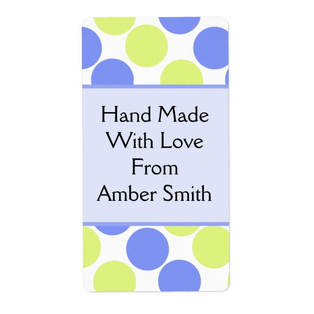 Etiqueta Puntos Azul Y Verde (Frente)