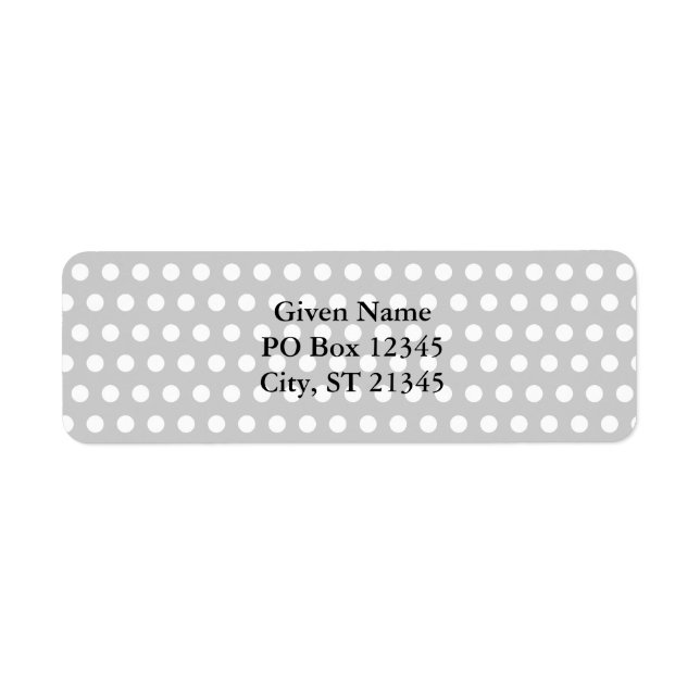 Etiqueta Puntos blancos en gris claro (Frente)