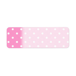 Etiqueta Puntos blancos, patrón de puntos rosados de polka.