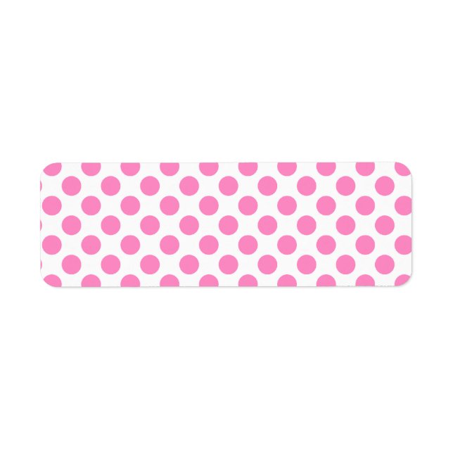 Etiqueta Puntos de polka blanco y rosa (Frente)