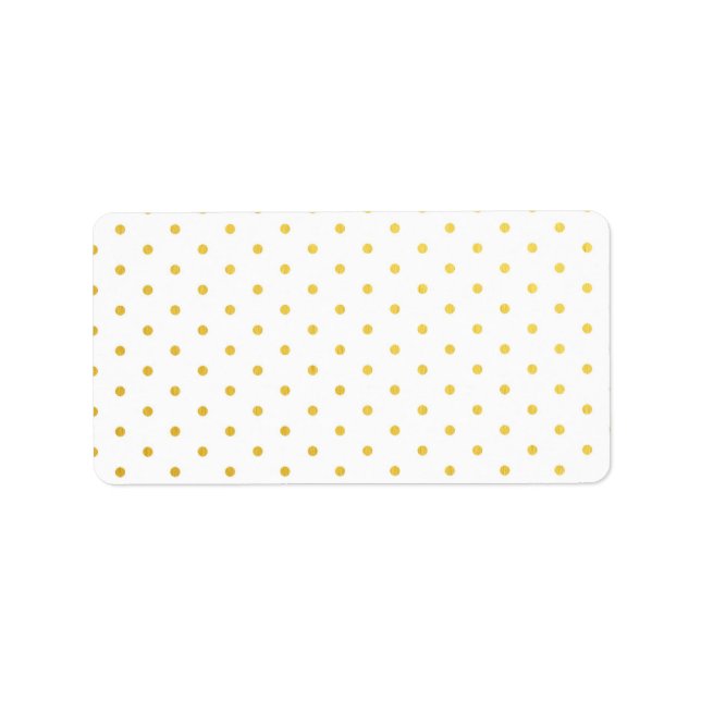 Etiqueta Puntos de polka de oro de moda (Frente)
