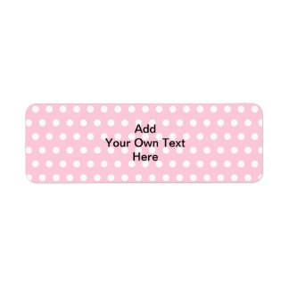 Etiqueta Puntos de Polka Rosa, con texto negro Personalizad