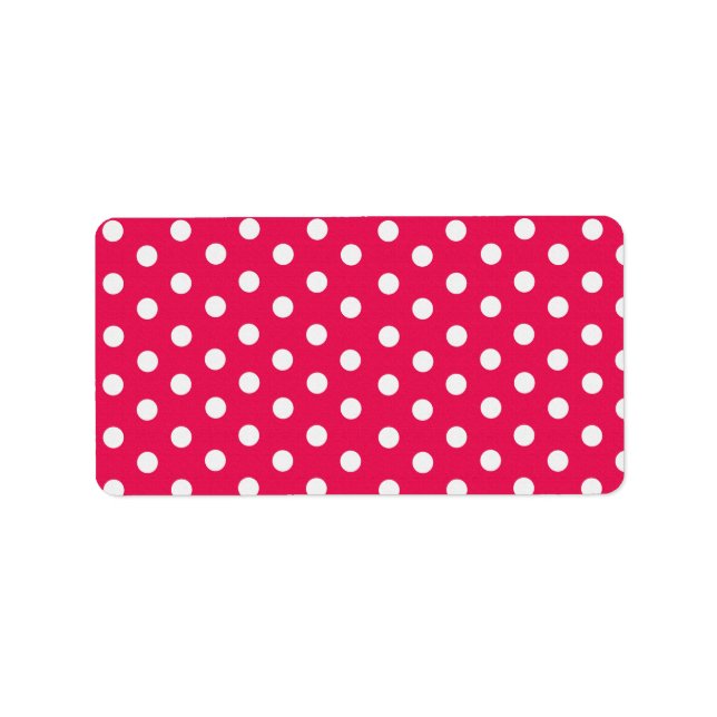 Etiqueta Puntos De Polka Rosa Y Blanco (Frente)