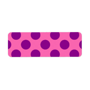 Etiqueta Puntos de Polka Rosado Caliente