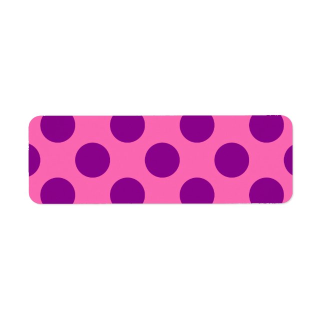 Etiqueta Puntos de Polka Rosado Caliente (Frente)