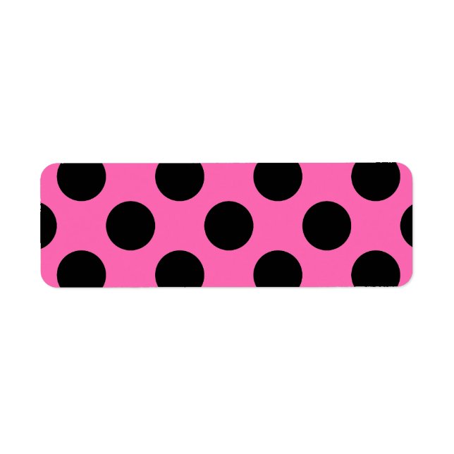 Etiqueta Puntos de Polka Rosado Caliente (Frente)