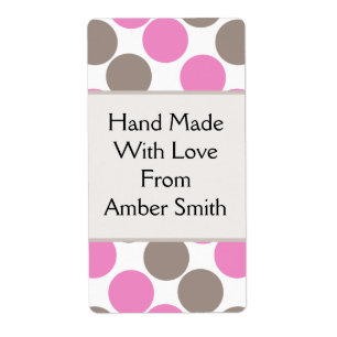 Etiqueta Puntos Marrones Y Rosa