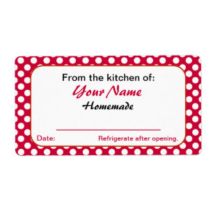 Etiqueta Puntos rojos personalizados de la cocina de