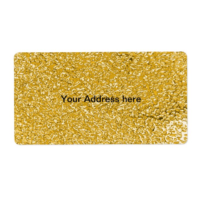 Etiqueta PURE GOLD Splatt Pattern + tu texto (Frente)
