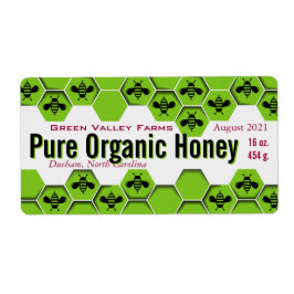 Etiqueta Pure Organic Honey Jar Personalized