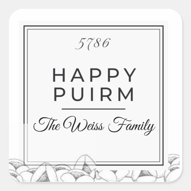 Etiqueta Purim Esquematizada (Anverso)