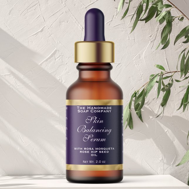 Etiqueta Purple and Gold Cosmetics Dropper Bottle Label  (Subido por el creador)