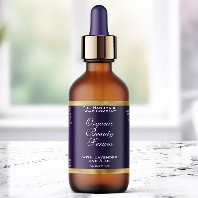 Etiqueta Purple and Gold Cosmetics Dropper Bottle Label (Subido por el creador)