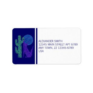 Etiqueta Purple Coyote Wolf Colorful Southwestern Design