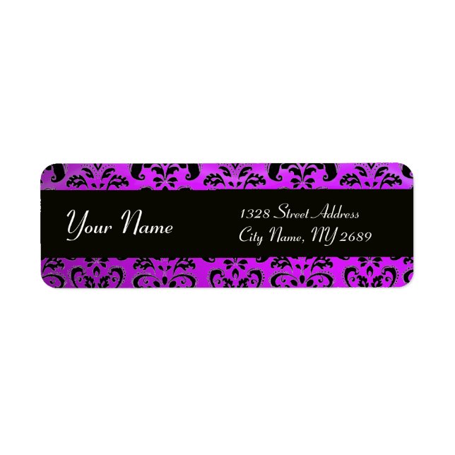 ETIQUETA PURPLE DAMASK NEGRO (Frente)