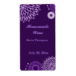 Etiqueta Purple Floral Mini Wine