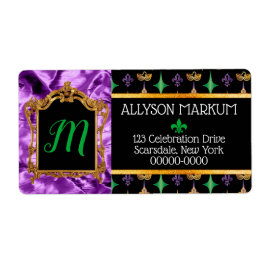 Etiqueta Purple Gold Harlequins Mardi Gras Dirección de Ret