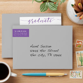 Etiqueta Purple Graduate Script Moderno Wrap Alrou