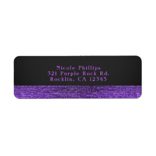 Etiqueta Purple Grey Modern Glam Sequins Party Invitation