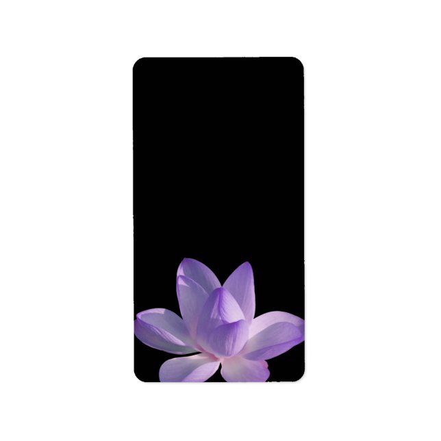 Etiqueta Purple Lotus Light en negro (Frente)