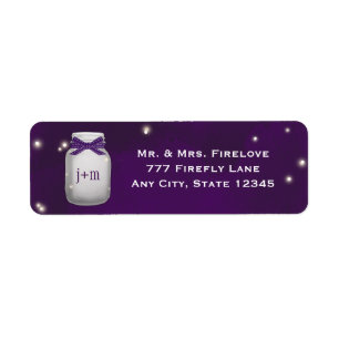 Etiqueta Purple Mason Jar con dirección de retorno de lucié