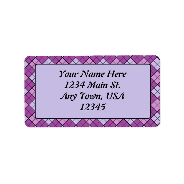 Etiqueta Purple Plaid (Frente)