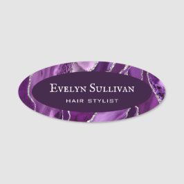 Etiqueta Purple Silver Agate Name