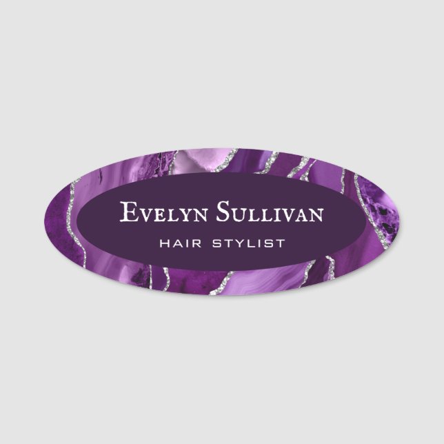 Etiqueta Purple Silver Agate Name (Anverso)