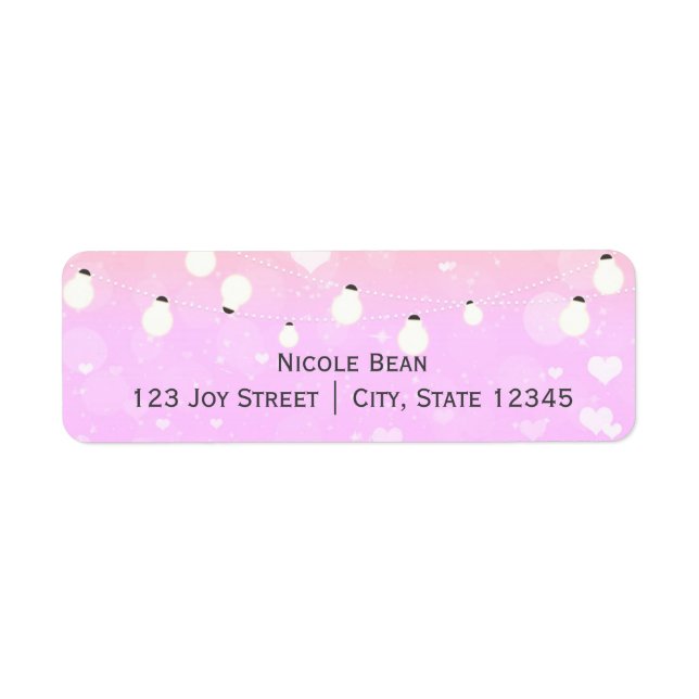 Etiqueta Purple String Lights Sparkle Address Labels (Frente)
