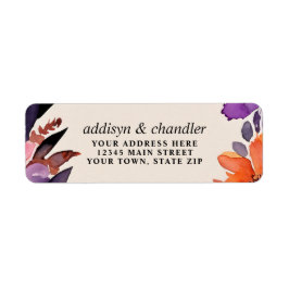 Etiqueta Púrpura encantada + Boda Naranja Floral Halloween