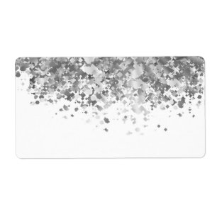 Etiqueta Purpurina blanco y falso personalizado
