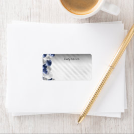 Etiqueta Purpurina de globo de plata azul de la Marina mode