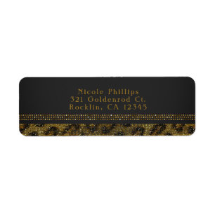 Etiqueta Purpurina de Leopardo Brillo Glam Chic Moderno Fie