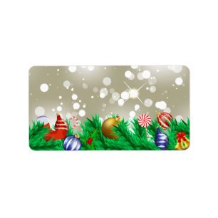 Etiqueta Purpurina de los ornamentos del navidad