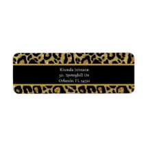 Purpurina de oro negro Leopardo Imprimir animal