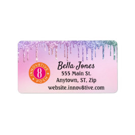Etiqueta Purpurina Drip Pastel Innov8tive + Dirección Posh