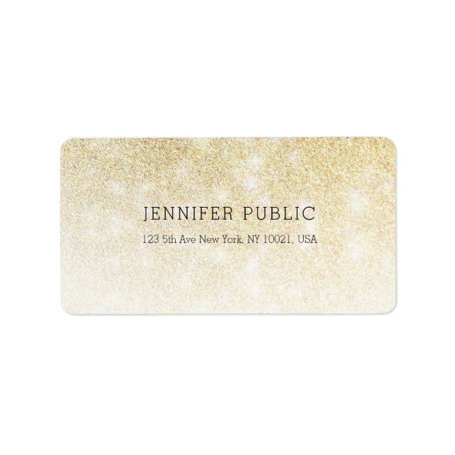 Etiqueta Purpurina Gold Elegant Professional Simple Templat (Frente)