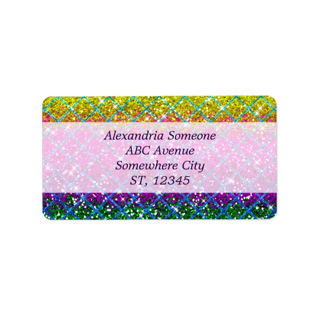 Etiqueta Purpurina Piel de serpiente púrpura (Frente)