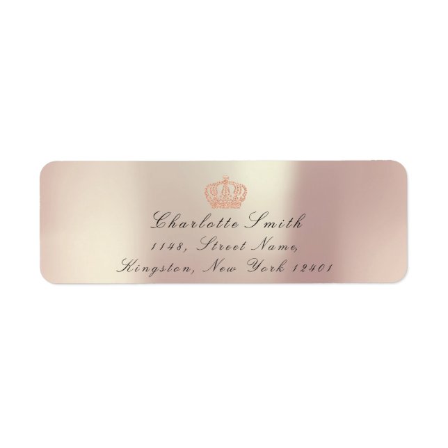 Etiqueta Purpurina rosa RSVP Bridal Princesa Heredera (Frente)