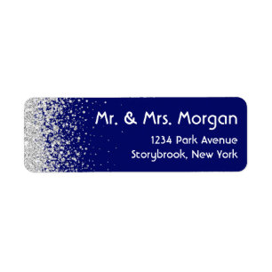 Etiqueta Purpurina Royal Blue y Sliver