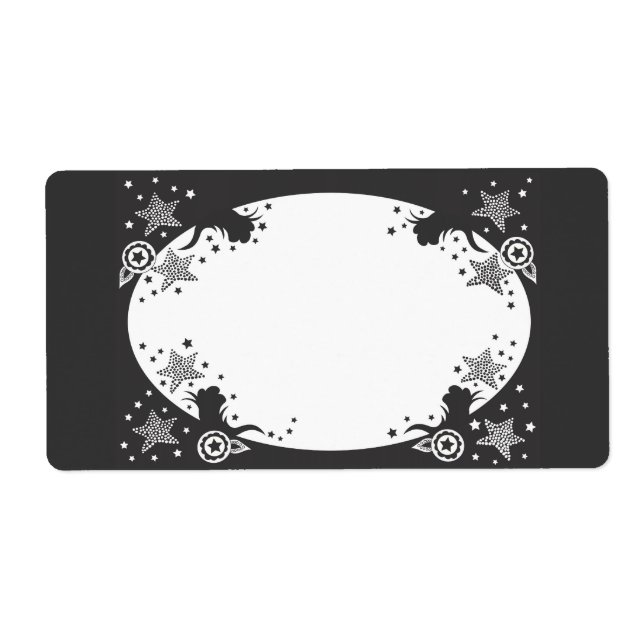 Etiqueta Purpurina Sparkle Star Confetti Luces (Frente)