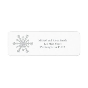 Etiqueta Purpurinoso Sparkle Silver Snowflake para Navidade