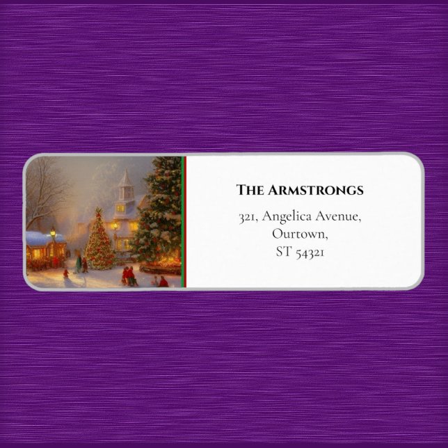 Etiqueta Quaint Village Churchgers de árboles de Navidad (Subido por el creador)