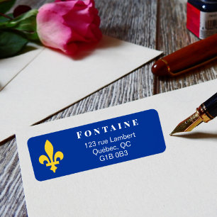 Etiqueta Quebec Fleur de Lis amarillo