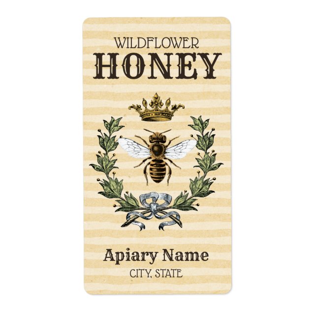 Etiqueta Queen Bee Honey Jar (Frente)