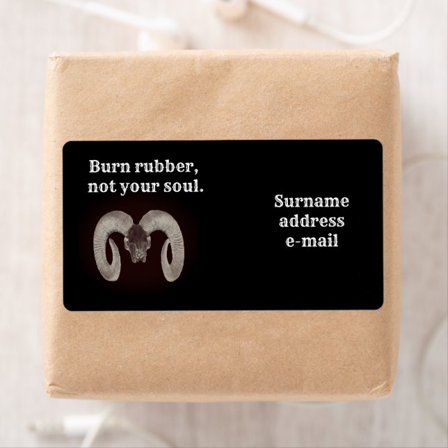 Etiqueta Quema caucho no tu alma. Personalizado (In situ)