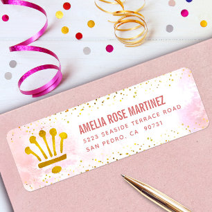 Etiqueta Quinceañera Rosa Desvanecido Aquarela Dirección Do
