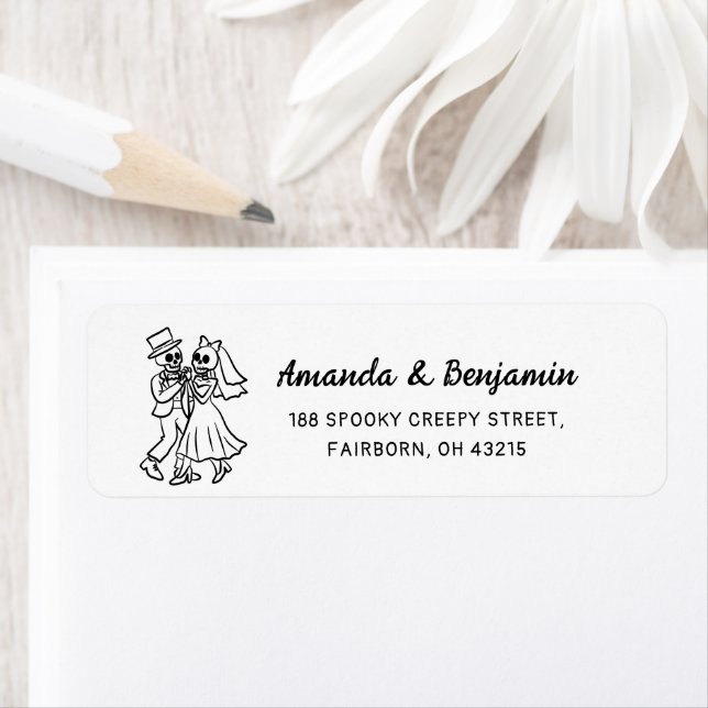 Etiqueta Quirky mano dibujada Doodle Skelton Halloween (In situ)