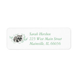 Etiqueta Raccoon Baby Shower Woodland Animals