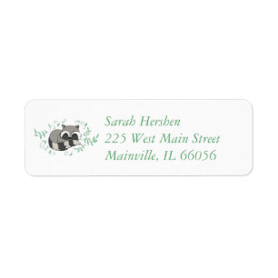 Etiqueta Raccoon Baby Shower Woodland Animals